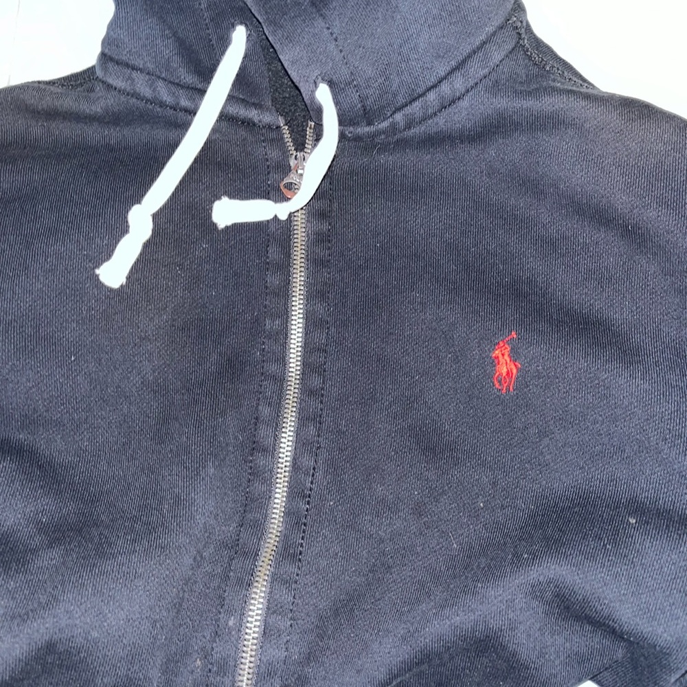 Red and black polo hoodie
